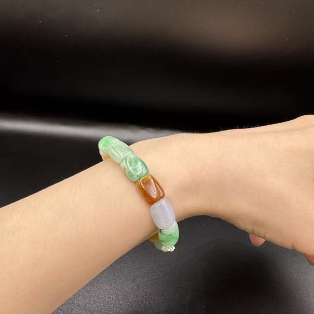 三彩扁珠手串 DB7