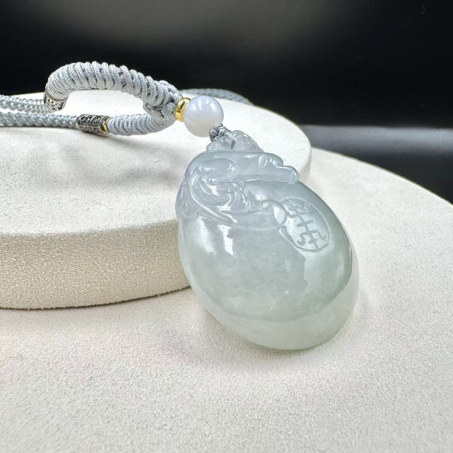 冰糯種貔貅金錢吊墜DB7