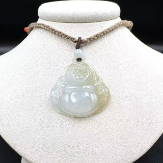 冰糯種黃翡佛公吊墜DB7