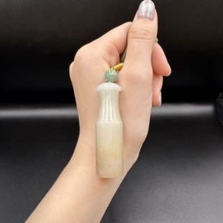 糯種三彩翎管造型墜飾繩鏈DB7