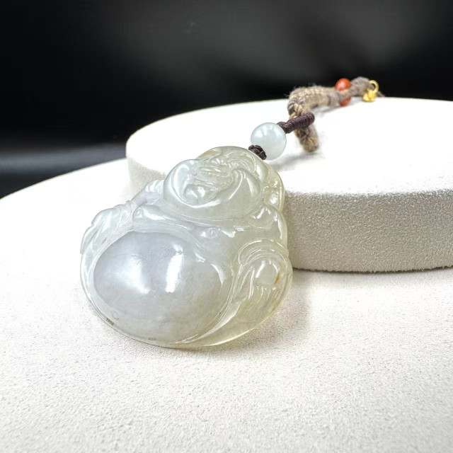 冰糯種黃翡佛公吊墜DB7