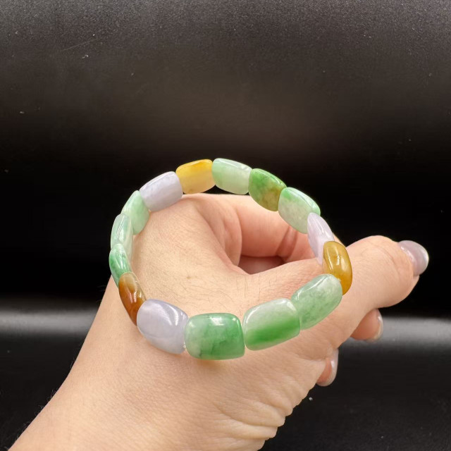 三彩扁珠手串 DB7