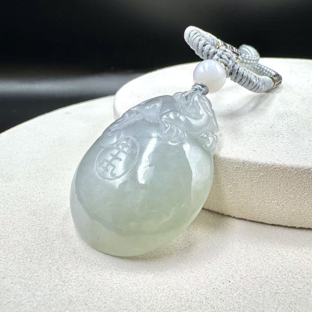 冰糯種貔貅金錢吊墜DB7