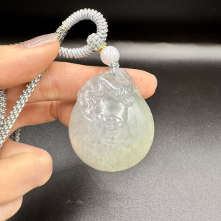 冰糯種貔貅金錢吊墜DB7