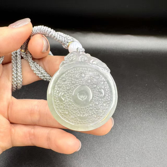 冰糯種貔貅金錢吊墜DB7