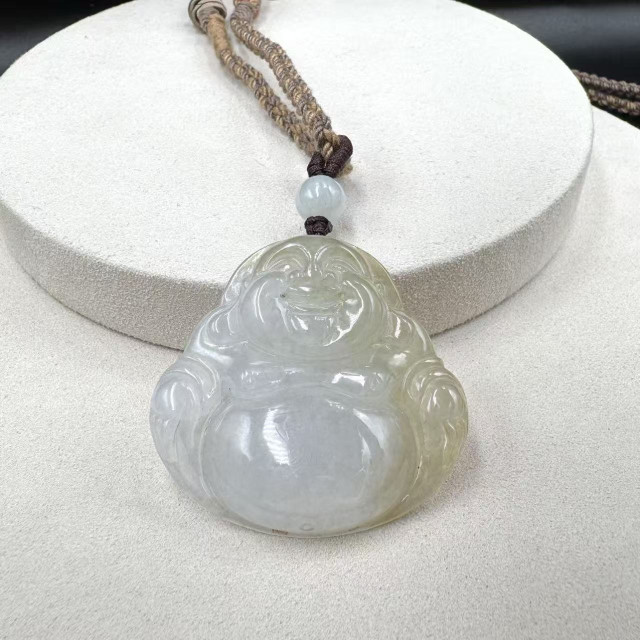 冰糯種黃翡佛公吊墜DB7