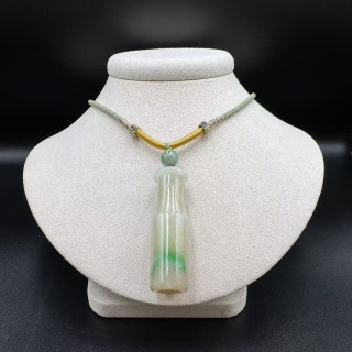 糯種三彩翎管造型墜飾繩鏈DB7