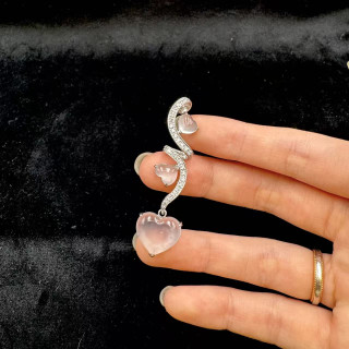 18K金真鑽玻璃種愛心造型墜飾M1