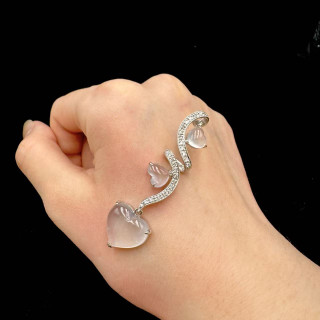 18K金真鑽玻璃種愛心造型墜飾M1