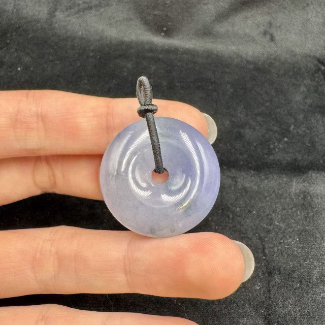 紫羅蘭飄花翡翠平安扣墜飾 FUB1