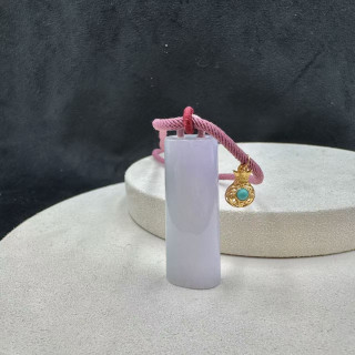 紫羅蘭翡翠玉柱墜繩鏈 FUB1