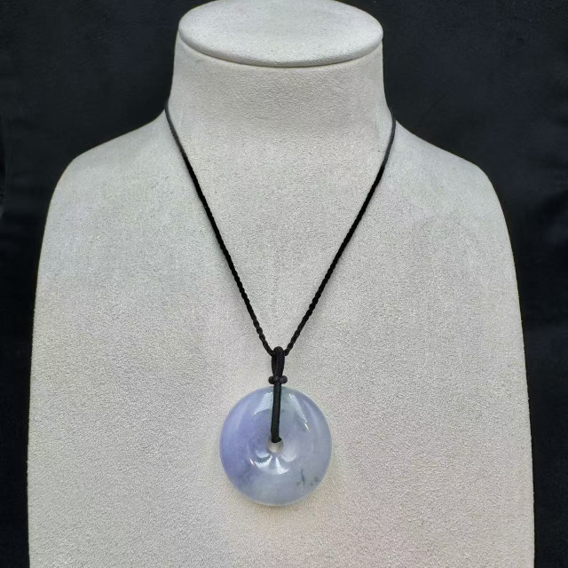 紫羅蘭飄花翡翠平安扣墜飾 FUB1