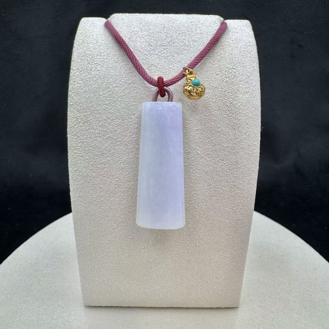 紫羅蘭翡翠玉柱墜繩鏈 FUB1