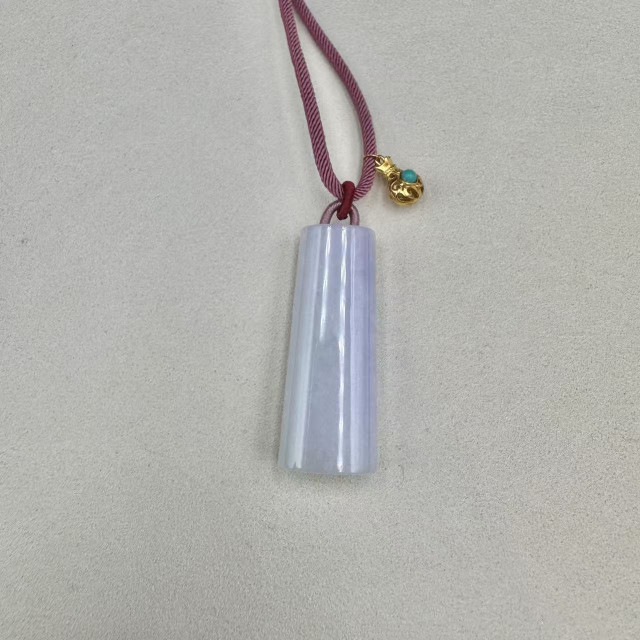 紫羅蘭翡翠玉柱墜繩鏈 FUB1