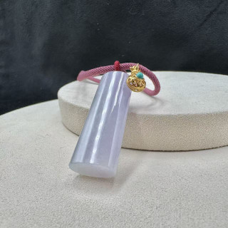 紫羅蘭翡翠玉柱墜繩鏈 FUB1