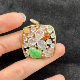 18K金真鑽驚喜藏寶造型吊墜FUB1