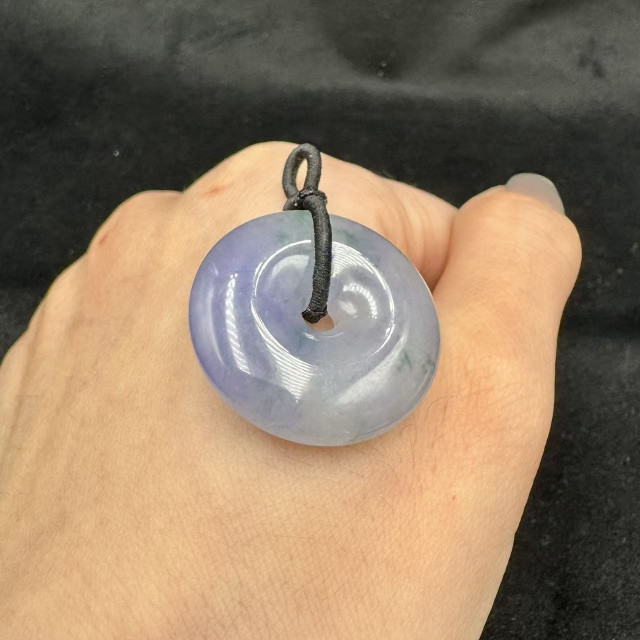 紫羅蘭飄花翡翠平安扣墜飾 FUB1