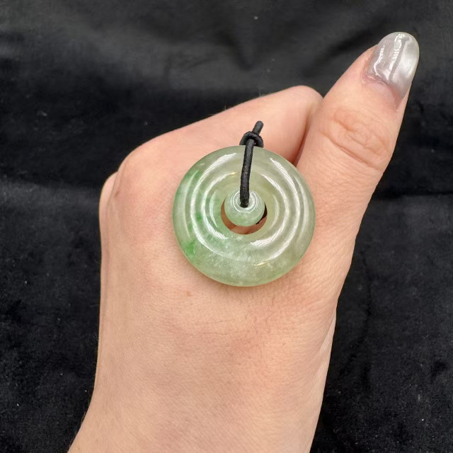 飄綠花翡翠平安扣墜飾 FUB1