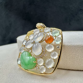 18K金真鑽驚喜藏寶造型吊墜FUB1