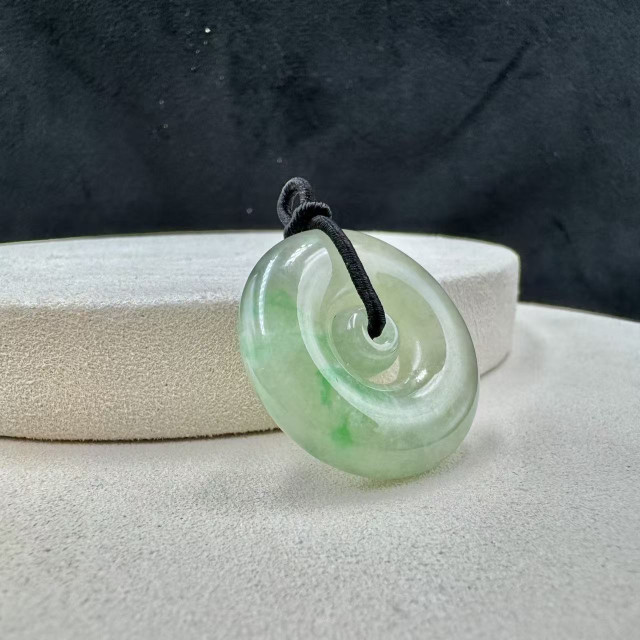 飄綠花翡翠平安扣墜飾 FUB1