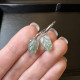 18K金冰種翡翠葉子造型耳環 DB