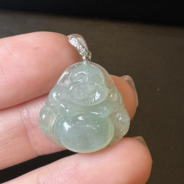 18K真鑽翡翠彌勒佛墜飾(二擇一) DB