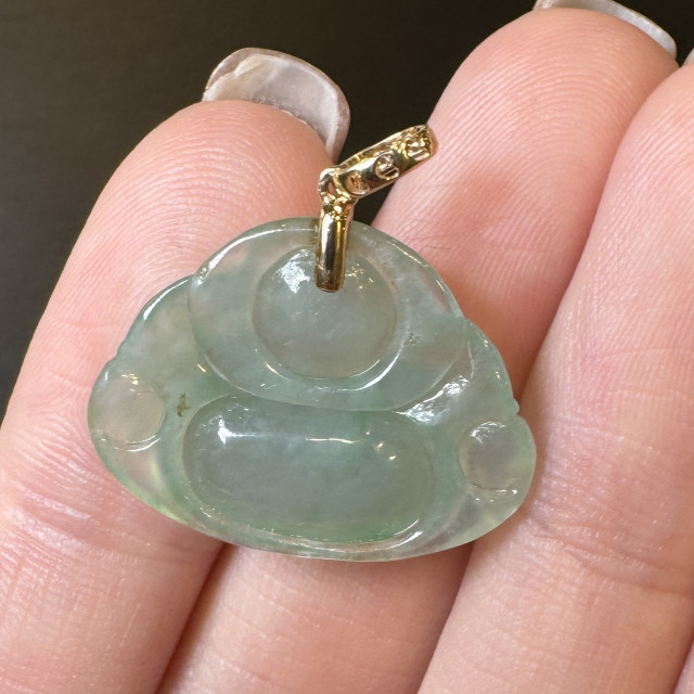 18K真鑽翡翠彌勒佛墜飾(二擇一) DB