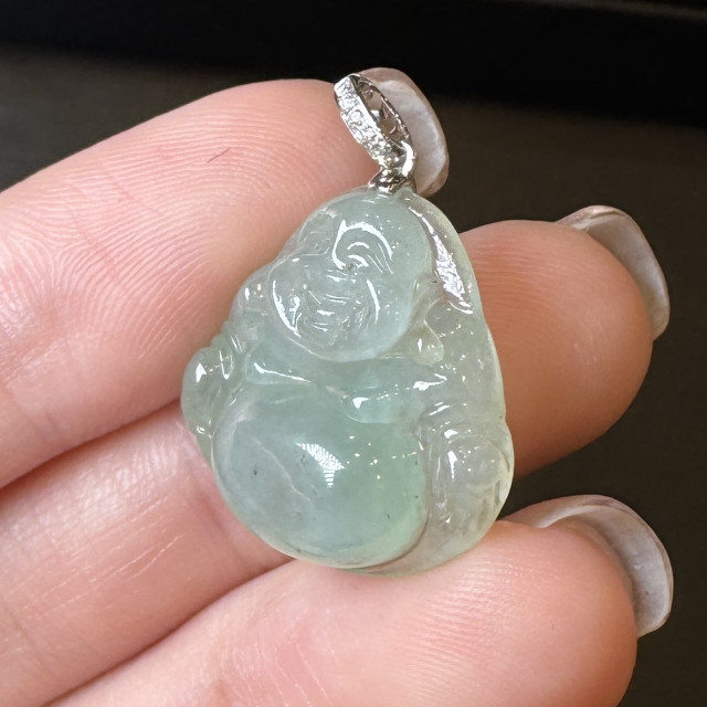 18K真鑽翡翠彌勒佛墜飾(二擇一) DB