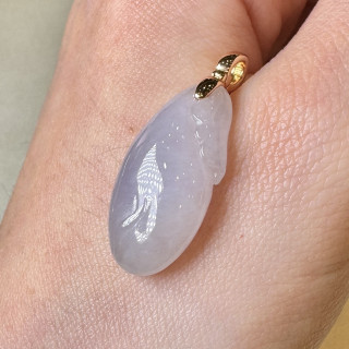 18K金紫羅蘭翡翠福瓜吊墜 DB