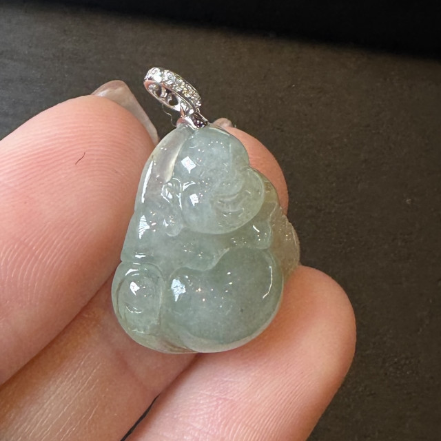 18K真鑽翡翠彌勒佛墜飾(二擇一) DB