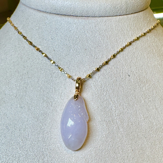 18K金紫羅蘭翡翠福瓜吊墜 DB