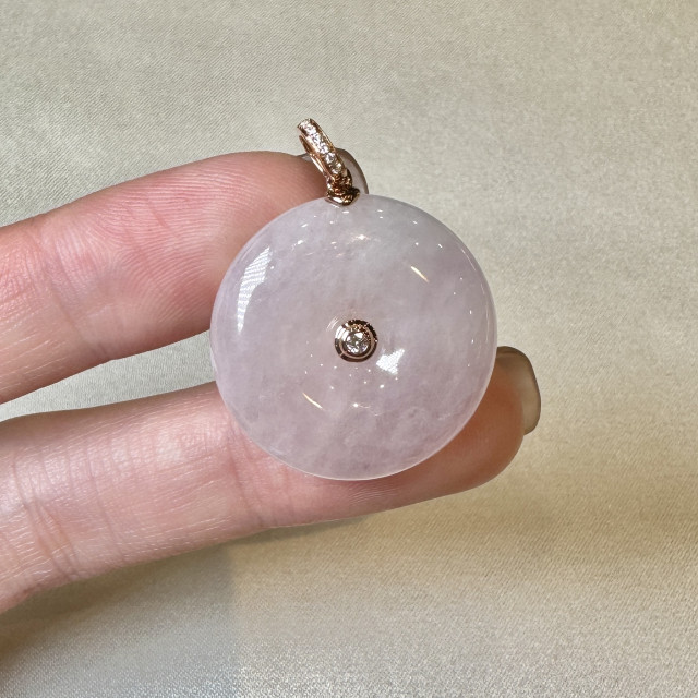 18K真鑽紫羅蘭翡翠平安扣墜飾 DB