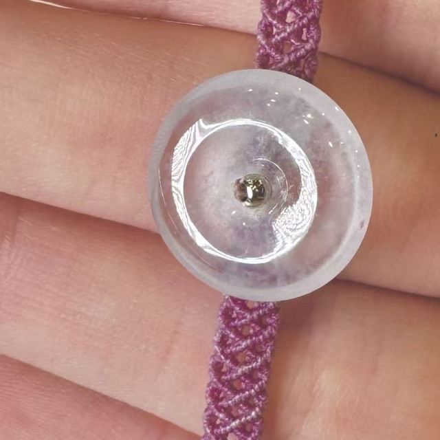 玻璃種翡翠平安扣手繩鏈 DB2