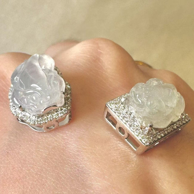 18K真鑽玻璃種貔貅墜飾(兩用) DB2