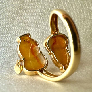 18K冰紅翡雙葫蘆戒指 DB2