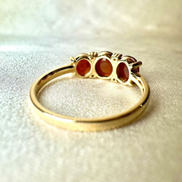 18K 紅翡小蛋面排戒 DB2