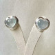 18K真鑽白冰心型耳環 DB2