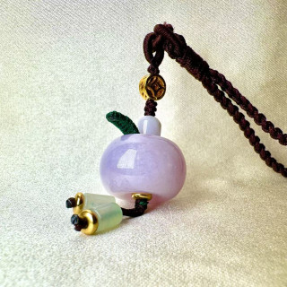 紫羅蘭翡翠平安果吊飾 DB2
