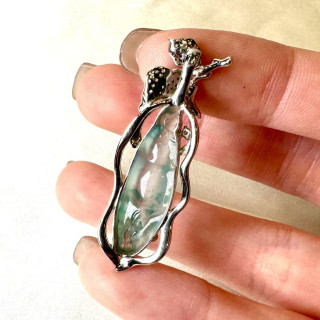  18K真鑽玻璃種福豆墜飾 DB2