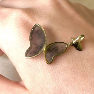 18K金烏雞種翡翠蝴蝶墜飾 DB2