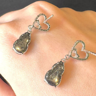 18K彩剛翡翠葫蘆造型耳環 DB2