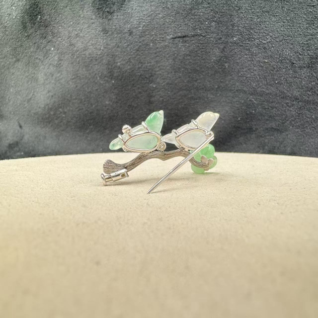 18K金真鑽冰種喜上眉梢胸針AP1