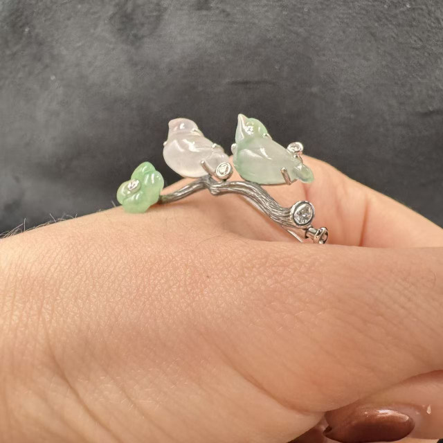 18K金真鑽冰種喜上眉梢胸針AP1