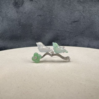 18K金真鑽冰種喜迎貴人胸針AP1