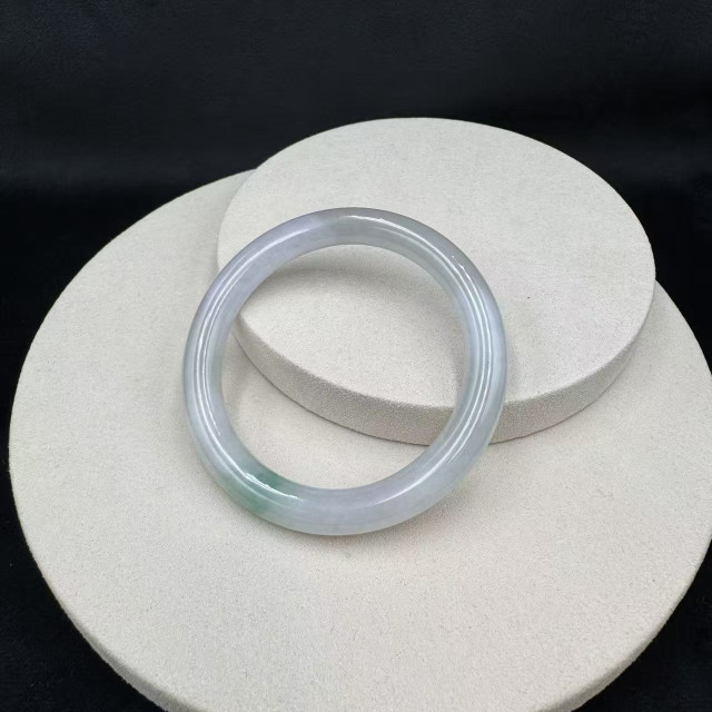 冰糯種三彩圓骨手鐲M3