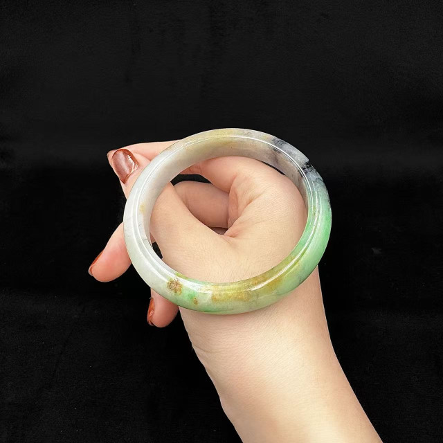 冰糯種三彩平安鐲M3