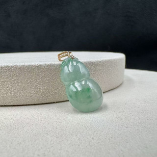 18K金真鑽冰種飄花葫蘆墜飾M3