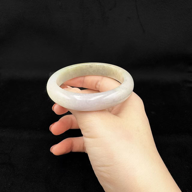 冰糯種紫翡帶黃翡平安鐲M3