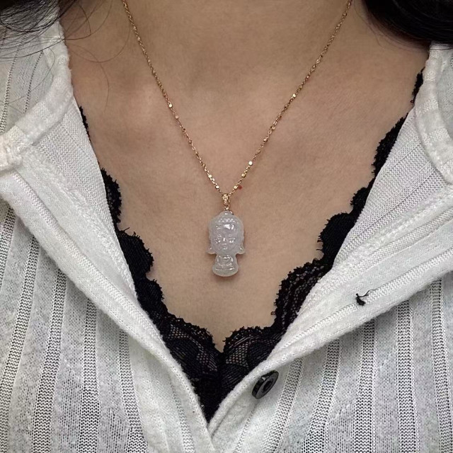 18K金真鑽冰種寶寶佛吊墜M3