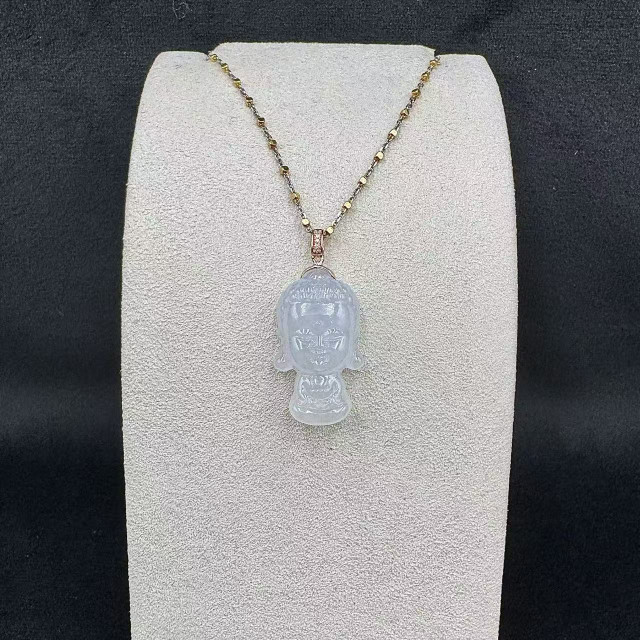 18K金真鑽冰種寶寶佛吊墜M3